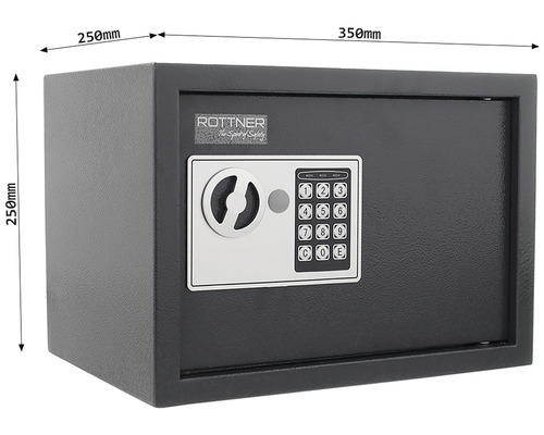 Seif cu închidere electronică și dimensiunile 350 mm x 250 mm x 250 mm