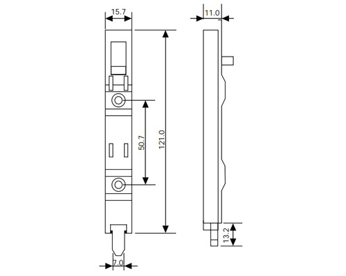 Desen tehnic al unei componente cu dimensiuni indicate