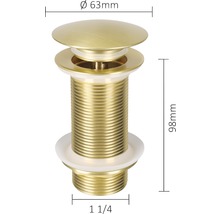 Dop de ventil pentru lavoar, diametru 63 mm, înălțime 98 mm, filet 1 1/4 inch