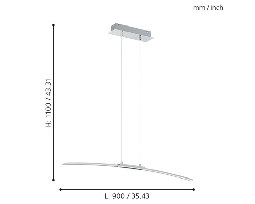 Dimensiunile unei lămpi suspendate: înălțime 1100 mm, lungime 900 mm