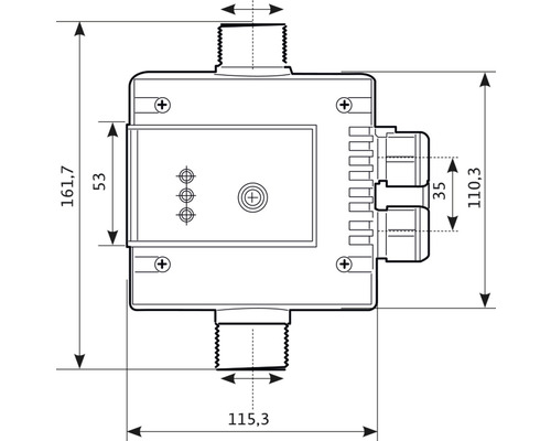 Desen tehnic al unei carcase de instalare cu dimensiuni