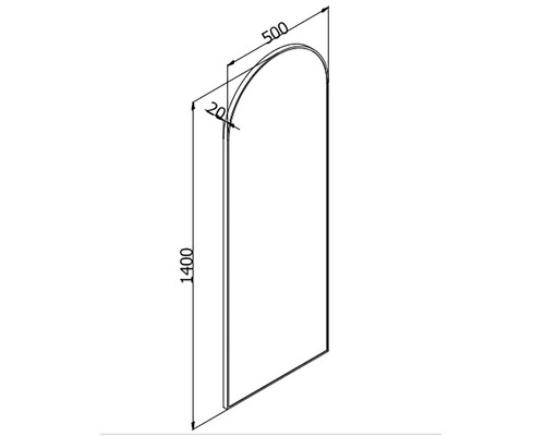 Desen tehnic al unei oglinzi cu dimensiuni