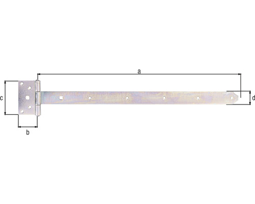 Imagine cu o balama de ușă cu dimensiuni indicate.