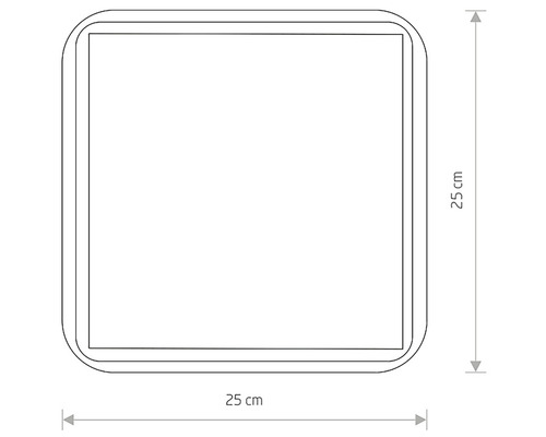 Cadru pătrat cu dimensiunile de 25 pe 25 de centimetri.
