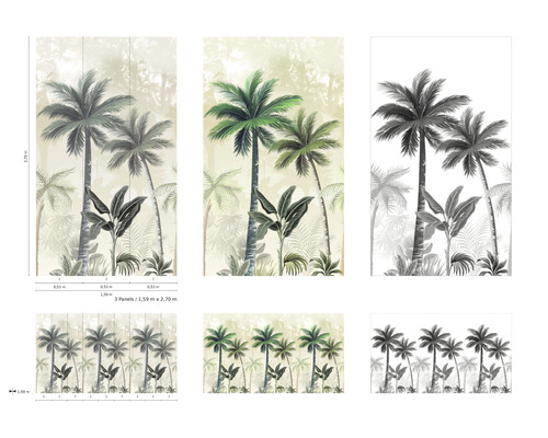 Fototapet cu motiv de palmieri și plante tropicale