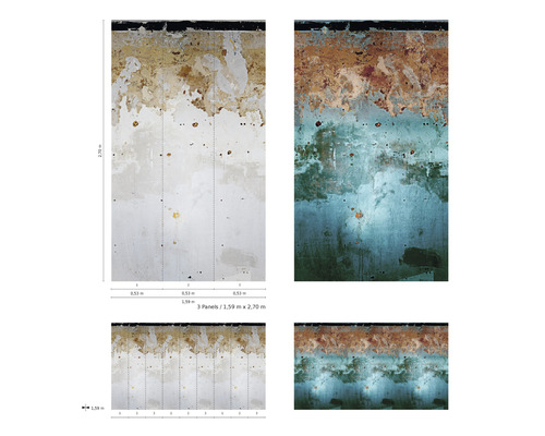 Tapetă foto cu model abstract și dimensiunile de 1,59 metri pe 2,70 metri