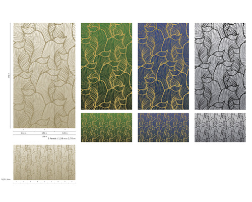 Panouri de tapet cu model de frunze în diferite culori