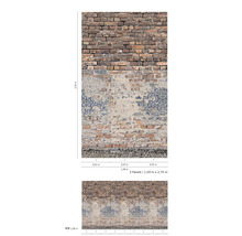 Fototapet vlies Smart Art Easy 47253 Vintage wall roșu/albastru 159x270 cm