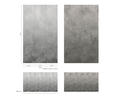 Tapet cu structură de beton și dimensiunile de 1,59 metri pe 2,70 metri