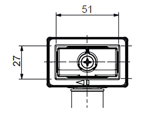 Desen tehnic cu dimensiunile 51 și 27