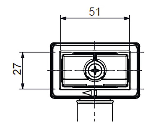 Desen tehnic al unui dreptunghi cu dimensiunile 51 x 27