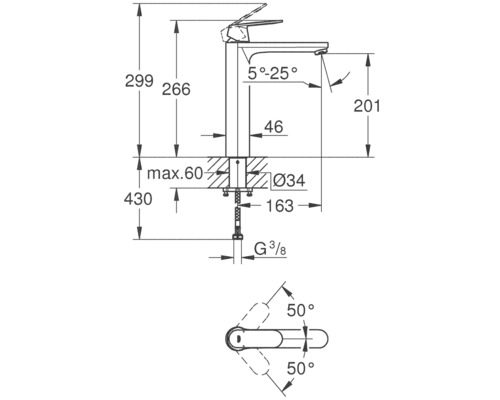 Desen tehnic al unei armături cu dimensiuni