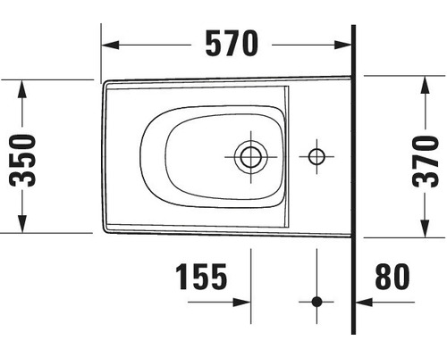 Desen tehnic al unui WC suspendat cu dimensiuni