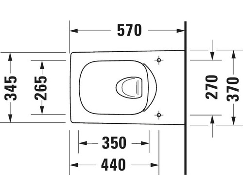 Desen tehnic al unui WC suspendat cu dimensiuni