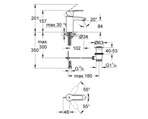Desen tehnic al unei armături cu dimensiuni