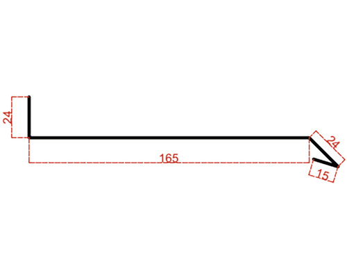 Desen tehnic al unui profil metalic cu dimensiuni