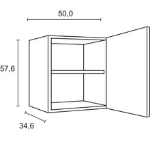 Desen cu dimensiunile unui dulap suspendat