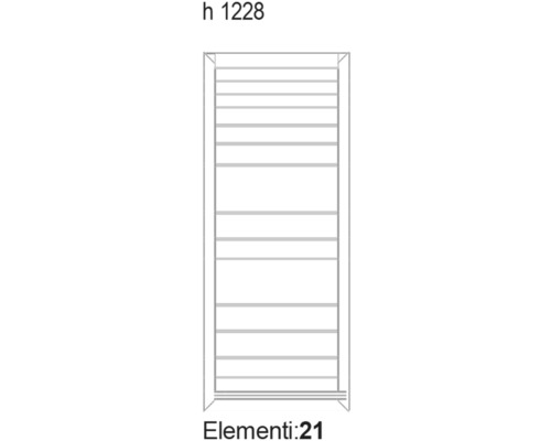 Diagrama unui element de raft cu 21 de elemente și o înălțime de 1228 mm