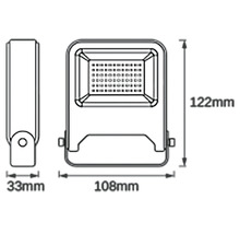 Proiector LED exterior Ledvance Endura Flood 10W 800 lumeni IP65, lumină caldă, alb