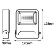 Dimensiunile unei lămpi LED: 193 mm înălțime, 170 mm lățime și 39 mm adâncime.