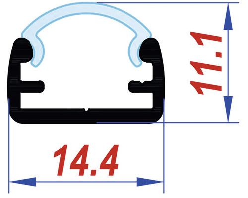 Dimensiunile unui profil de etanșare cu dimensiunile 11.1 și 14.4