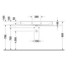 Desen tehnic al unei chiuvete cu dimensiuni