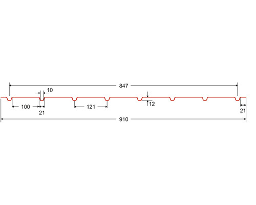 Desen tehnic tablă profilată cu dimensiuni
