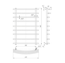 Desen tehnic al unui radiator cu dimensiuni