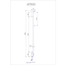 Desen tehnic al unei șine cu dimensiunile 1500x30/130 TR cu regulator.