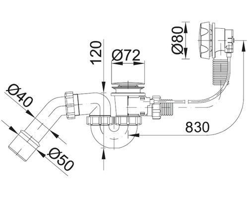 Dimensiunile unui sifon