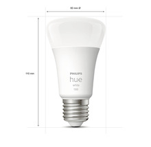 Bec LED Philips Hue White 1100 cu dimensiunile de 110 mm înălțime și 60 mm diametru