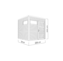 Cabină de grădină cu ușă și ferestre, dimensiuni 232 x 234 x 226 cm