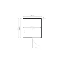 Căsuță de grădină Cubo 2 cu podea 226x234 cm, natur