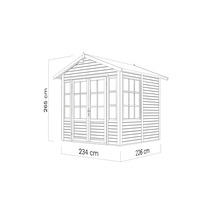Căsuță de grădină Bertilo Teahouse 234x226 cm, lemn netratat