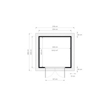 Căsuță de grădină Bertilo Teahouse 234x226 cm, lemn netratat