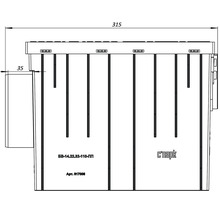 Desen tehnic al unui rezervor din plastic cu dimensiunile 315 și 35.