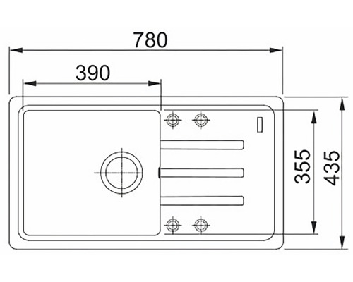 Desen tehnic chiuvetă cu dimensiuni