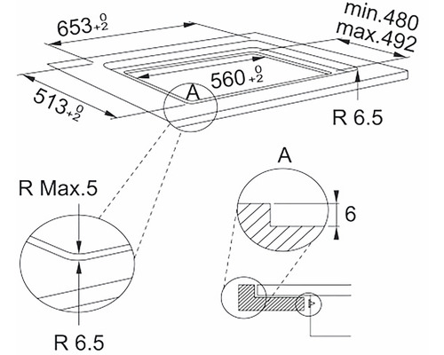 Desen tehnic al unei chiuvete cu dimensiuni