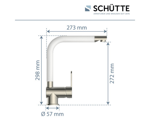 Baterie de bucătărie Schütte cu dimensiuni