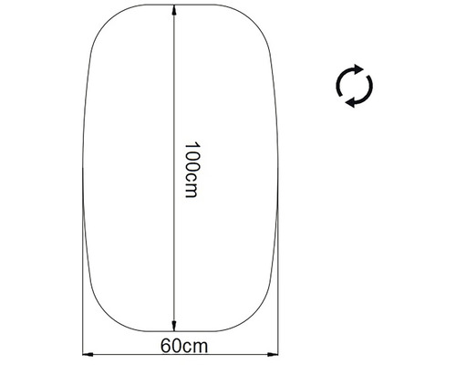 Schiță cu dimensiunile 100 cm înălțime și 60 cm lățime