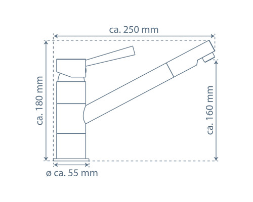 Schiță baterie de bucătărie cu dimensiuni