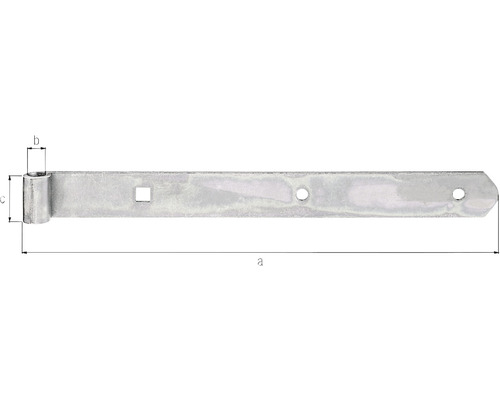 Bandă de oțel cu găuri și dimensiuni indicate