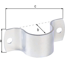 Bridă pentru țevi rotunde Alberts Ø42,4mm, oțel zincat-thumb-1