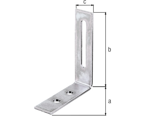 Conector unghiular cu găuri și orificiu alungit