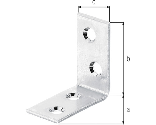 Conector unghiular cu găuri pentru fixare