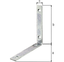 Conector unghiular metalic cu găuri și măsurători