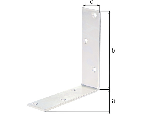 Conector unghiular cu găuri și dimensiunile a, b și c