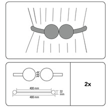 Clemă magnetică Flex-V cu perle și șnur pentru draperie, auriu, 48 cm, set 2 buc.-thumb-2