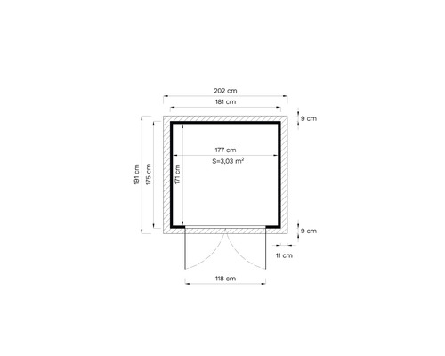 Planul unei case de grădină cu dimensiuni