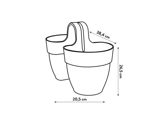 Imagine cu o jardinieră de balcon cu dimensiuni.